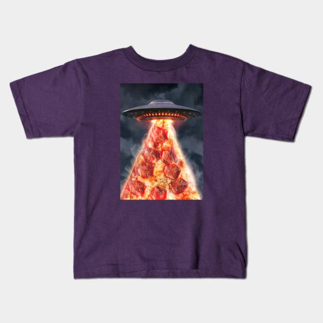 Pizza ufo Kids T-Shirt by circlestances